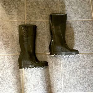 womens wedged rubber boots by Sorel